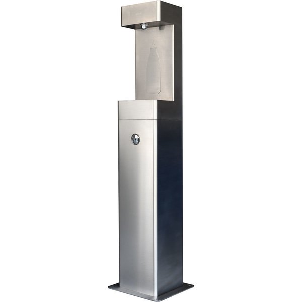 Global Industrial Outdoor Pedestal Bottle Filling Station, Stainless Steel 761222